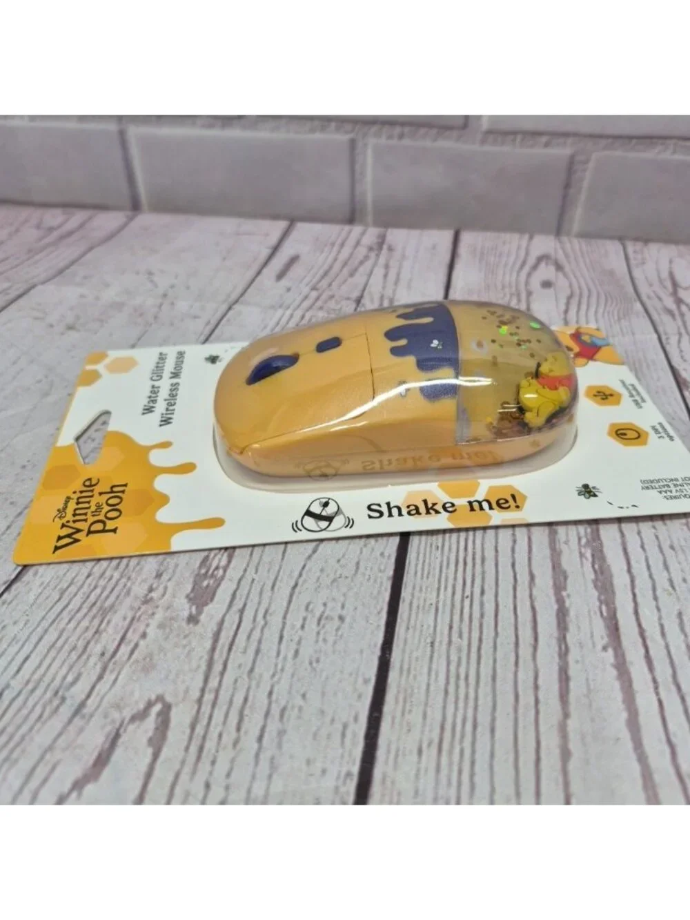 Disney Winnie The Pooh Wireless‎ Computer Mouse Liquid Gold Glitter Shaker🆕🍯🐝